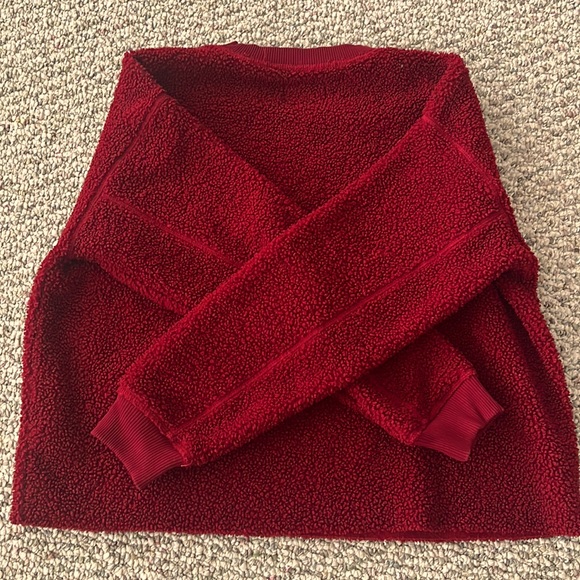 Red Sherpa Crew Neck Sweater-New without tags - Picture 3 of 3